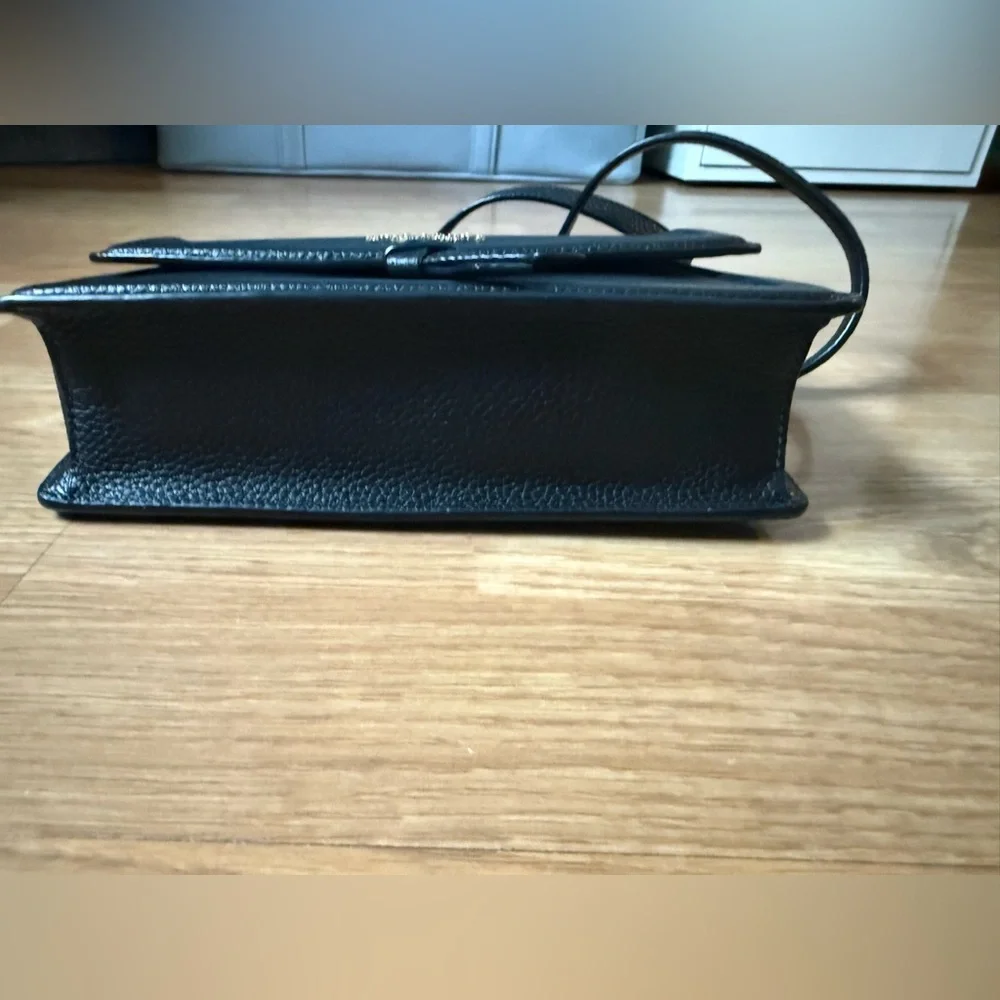 Kate Spade New York Knot Pebbled Leather Flap Crossbody Bag- Black